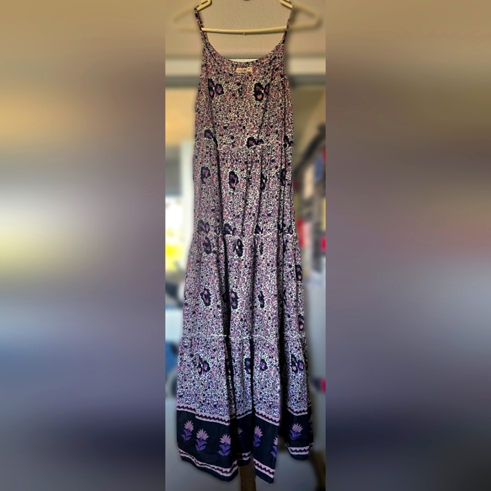 NATURAL LIFE Purple and White Floral Maxi Dress